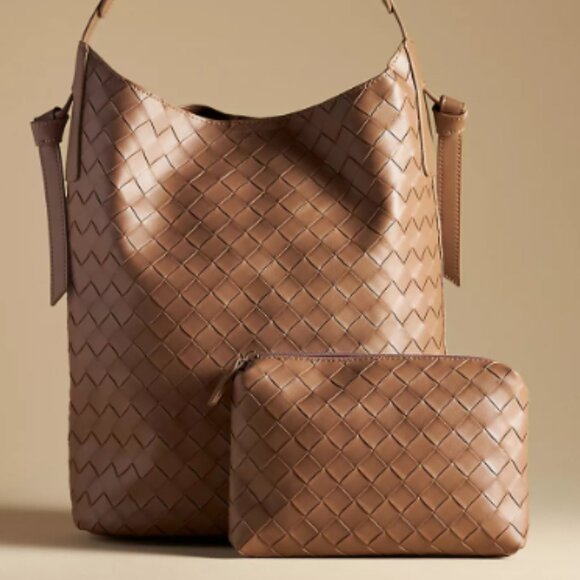 Anthropologie Handbags - Woven Leather Tote Bag - Brown - Sold Out Online